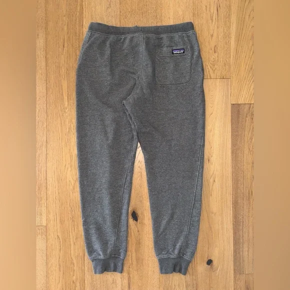 Patagonia Men’s Sweatpants Large Gray Drawstring Zip Pocket Organic Cotton - Picture 3 of 7